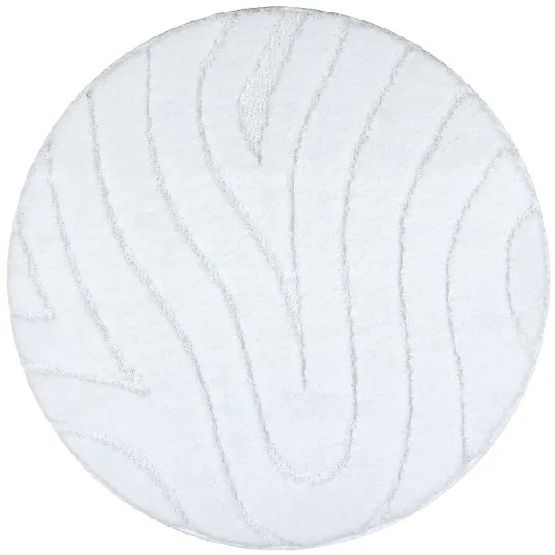 Kúpeľňový koberček SUPREME WAVES vlny, biely kruh