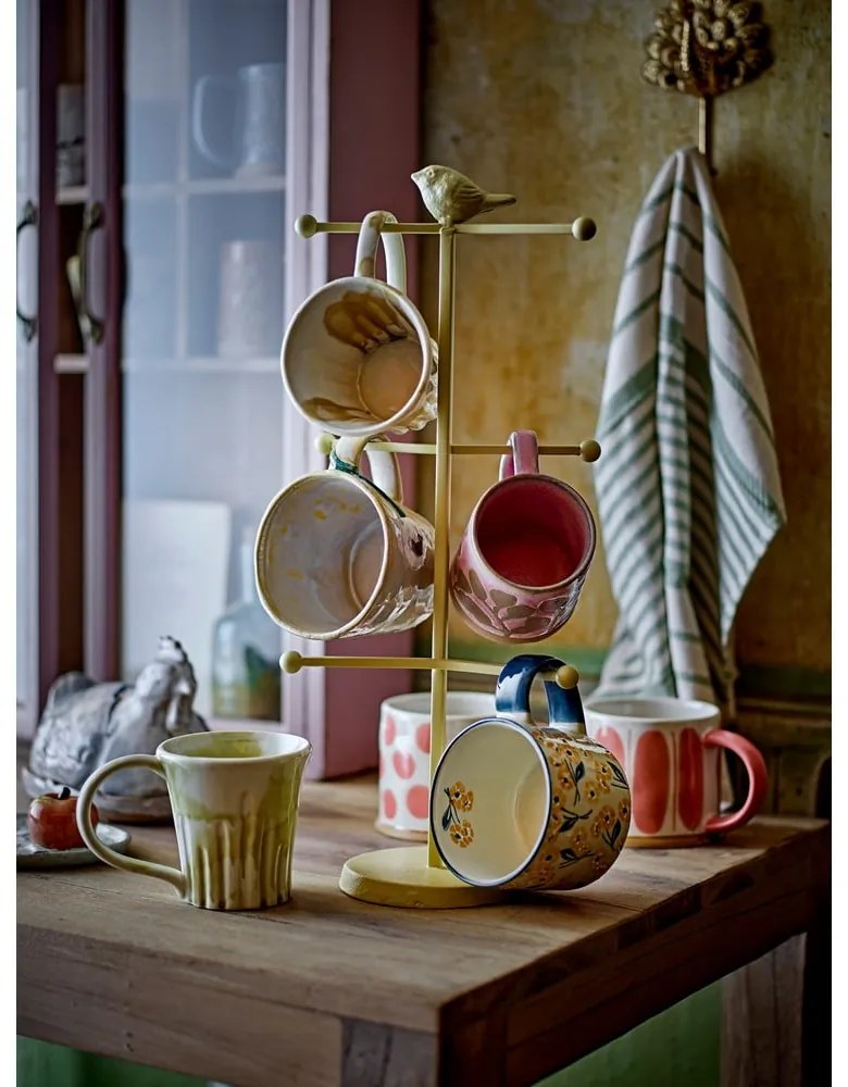 Hrnčeky v súprave 3 ks z kameniny v lososovej farbe/krémovej 450 ml Linora – Bloomingville