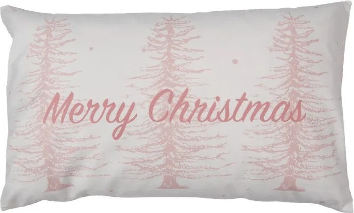Zimná ružová obliečka na vankúš Merry Christmas - 30*50 cm