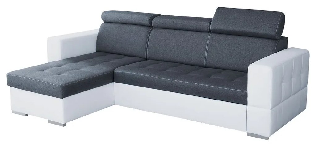 Rohová sedacia súprava Softino, Dostupné poťahy: ekokoža Soft 017 + Inari 96, Strana: ľavá
