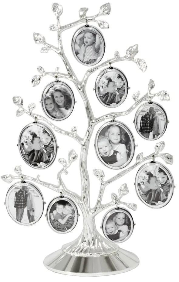 Kovový stojací rámček v striebornej farbe 27x18 cm Family Tree – Zilverstad