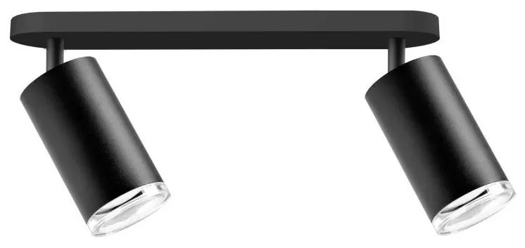 Polux Kúpeľňové bodové svietidlo TURYN 2xGU10/10W/230V IP44 čierna 324719