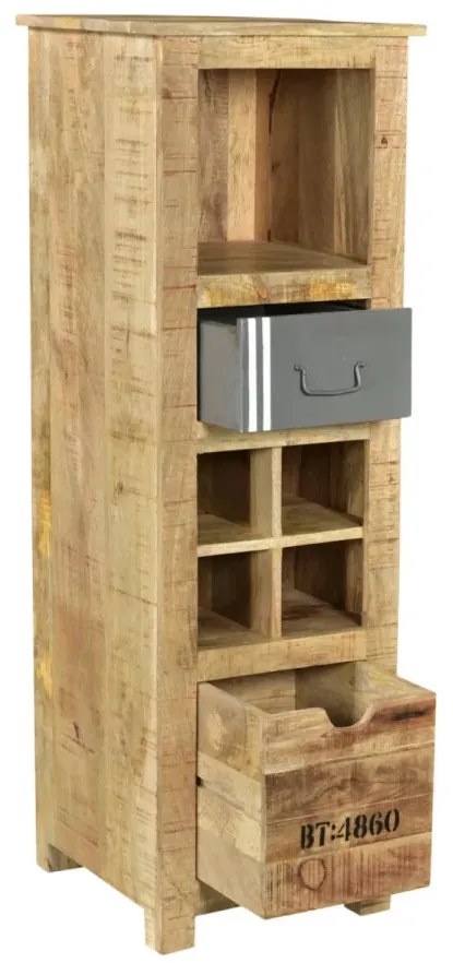 furniture-nabytek.cz - Masívna nástenná skriňa Pune z mangového dreva, lakovaná, prírodná farba