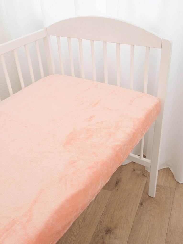 Plachta mikroplyš Deluxe do postieľky 70 x 140 cm - lososové
