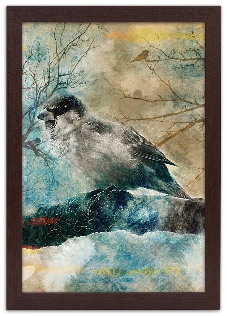 Gario Plagát Vrabec na konári Farba rámu: Bez rámu, Rozmery: 30 x 45 cm