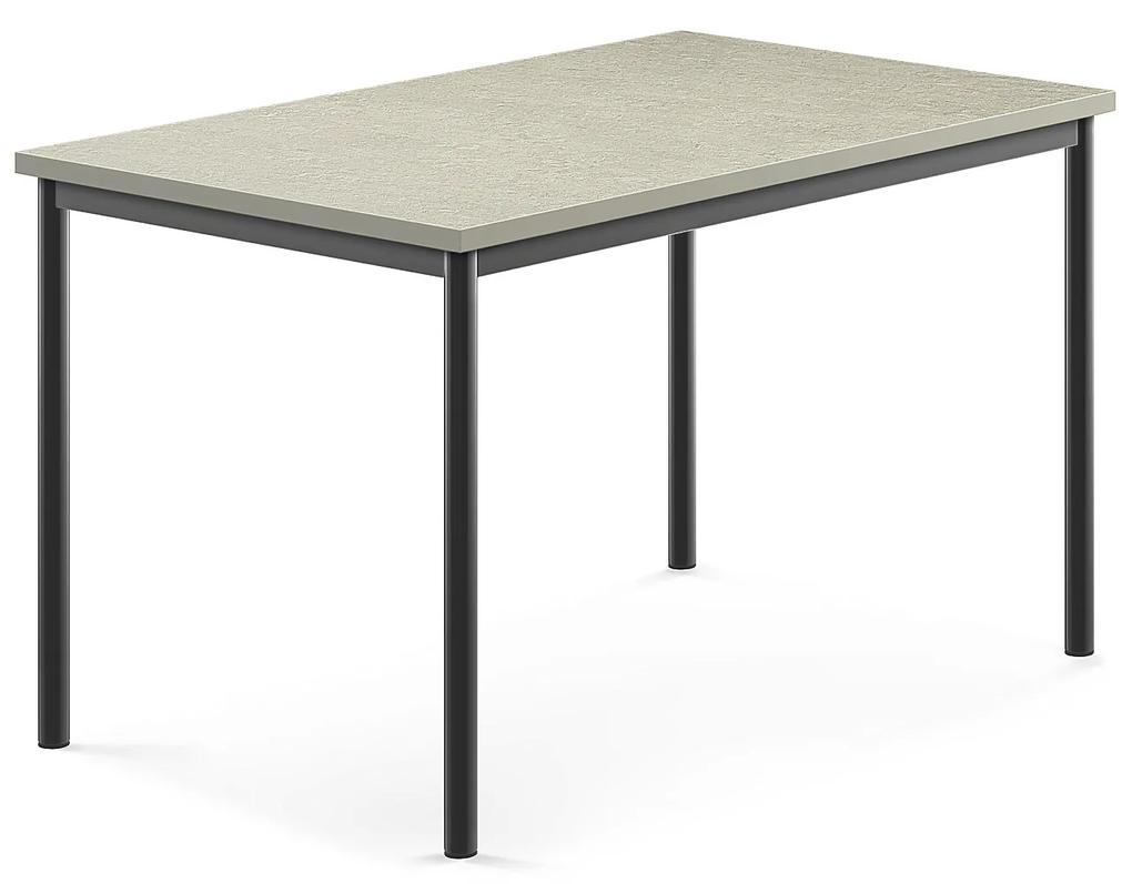 Stôl SONITUS, 1200x800x720 mm, linoleum - svetlošedá, antracit
