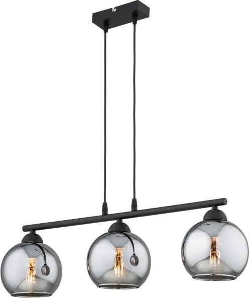 BRILAGI - Luster na lanku DIOR 3xE27/60W/230V čierna/dymová šedá