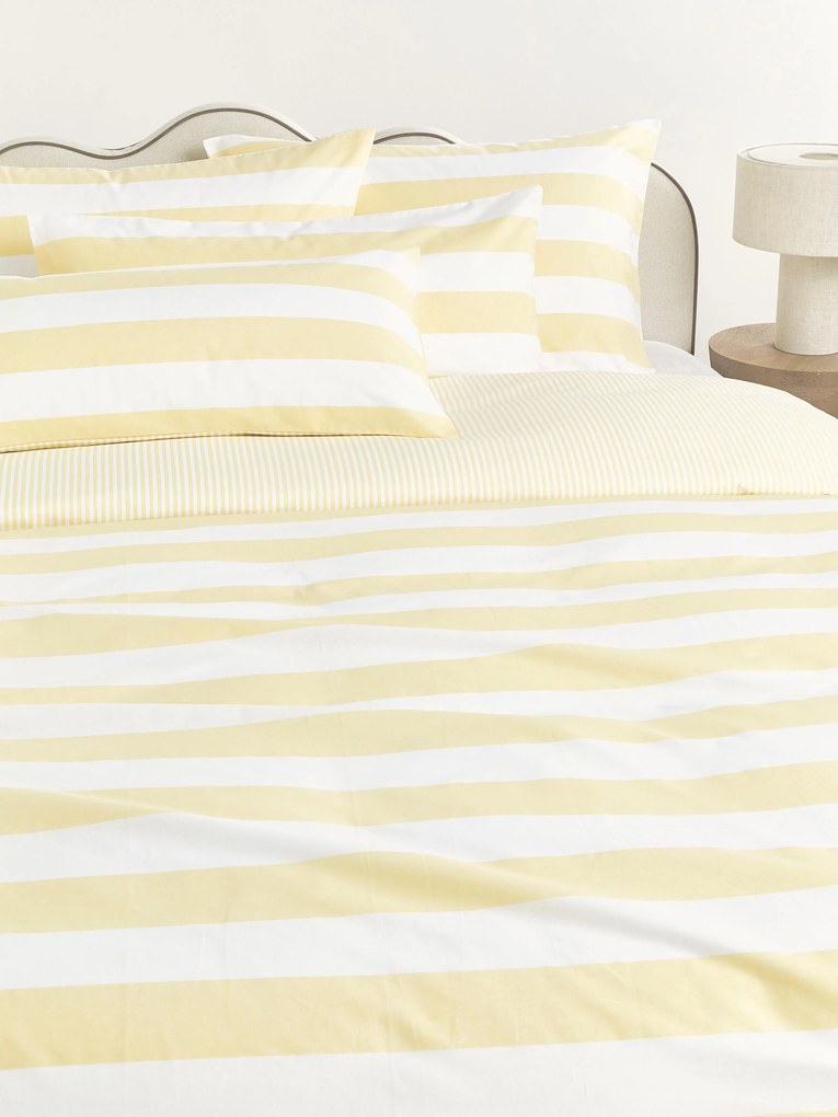 Pruhovaná obojstranná obliečka na paplón z bavlny Lorena