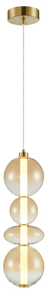 Závesné svietidlo Daphne, 4x medové sklenené tienidlo, g