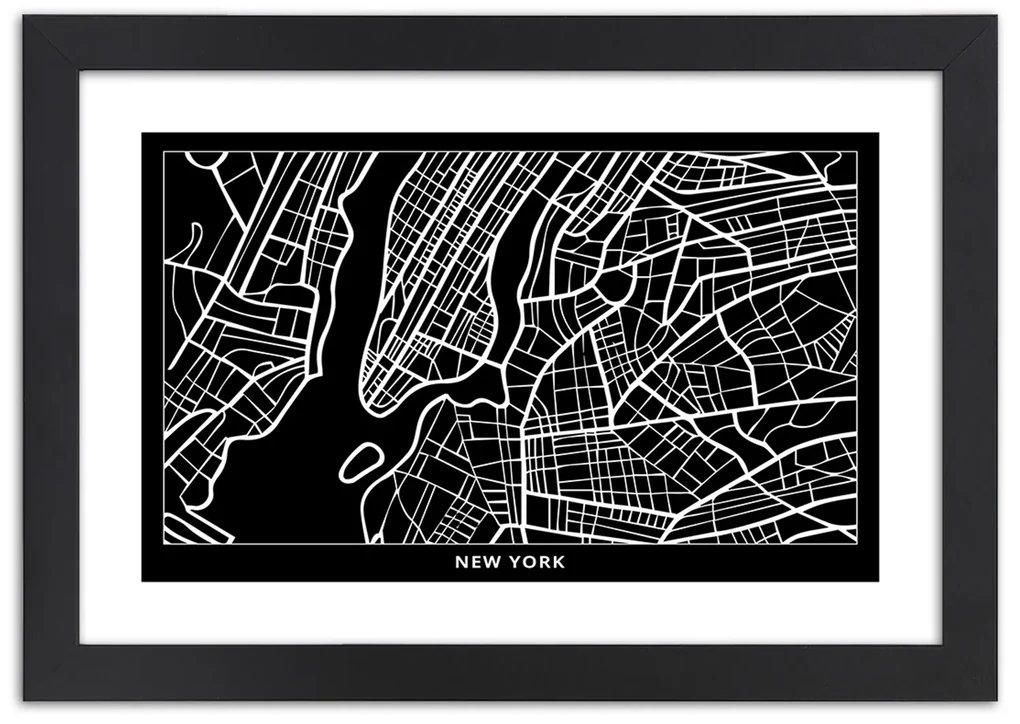 Gario Plagát City plan New York Farba rámu: Bez rámu, Rozmery: 60 x 40 cm