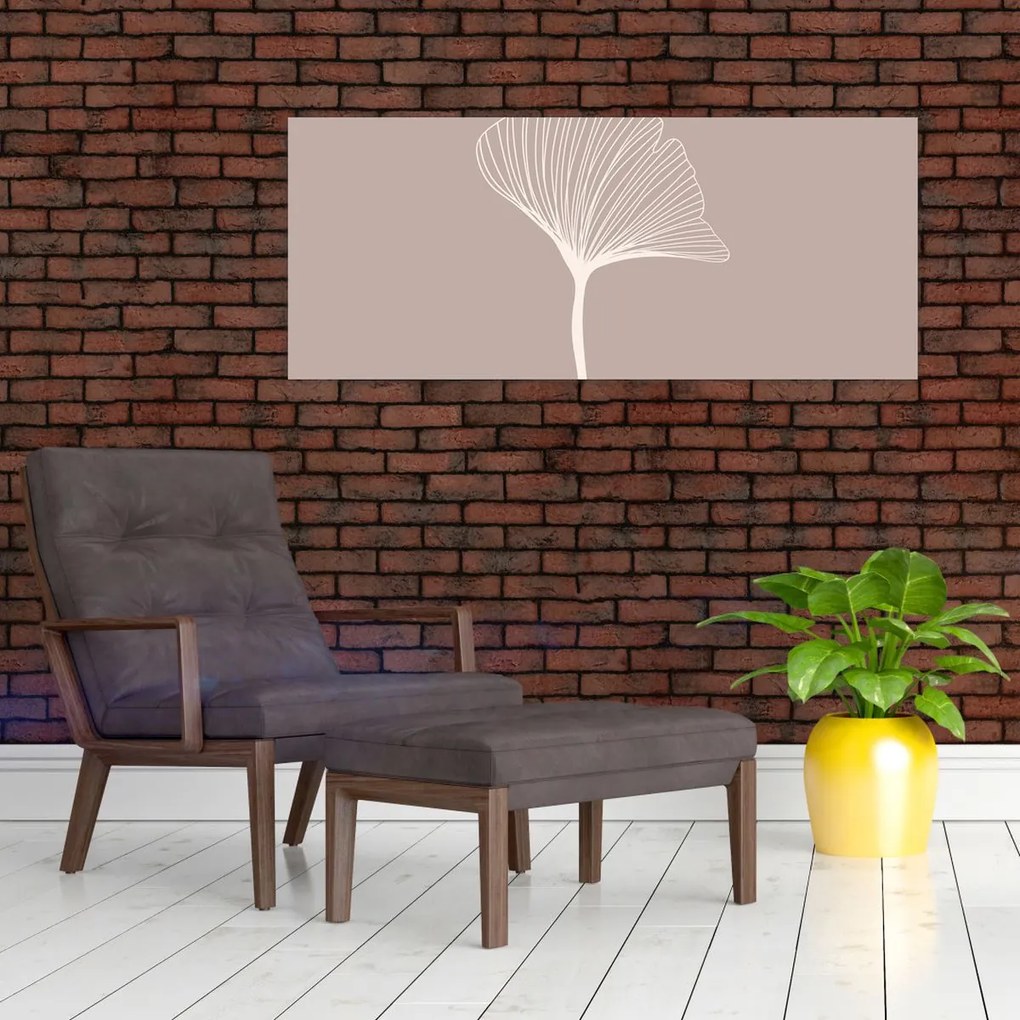 Obraz - Béžové listy N⁰5 (120x50 cm)