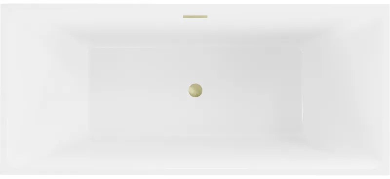 Mexen Lita, voľne stojaca vaňa 170 x 75 cm, biela, zlatý matný prepad, 52121707500-55