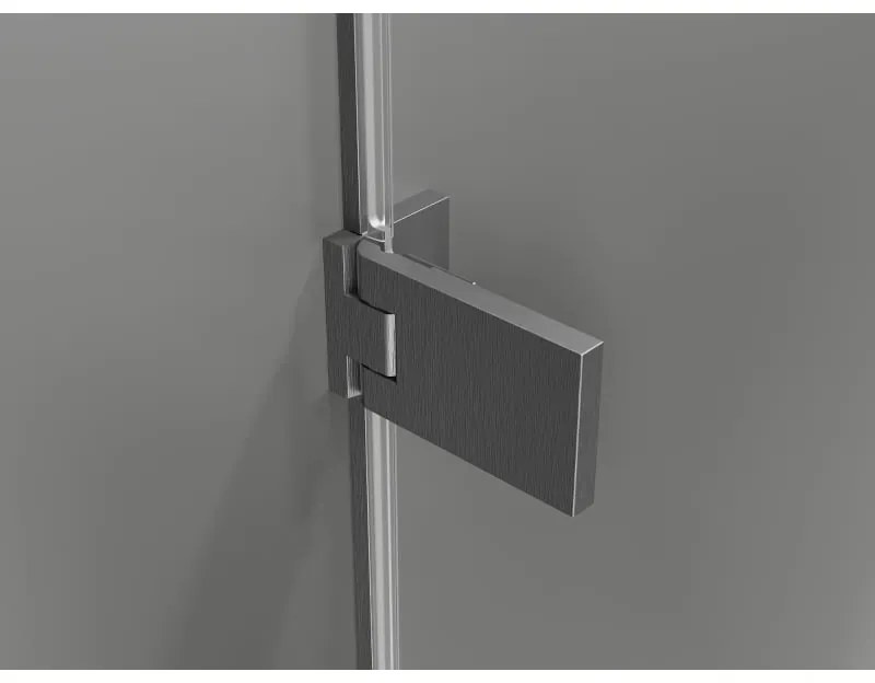 Mexen Lunar-F Duo, sklápací sprchový kút 90 x 80 cm, 8mm číre sklo, profil grafit brúsený, 836-090L-080P-66-00