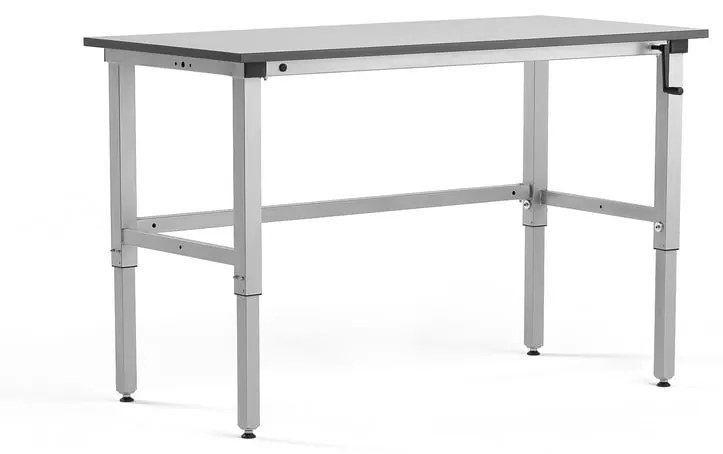 Manuálne výškovo nastaviteľný dielenský stôl MOTION, 150kg, 1500x600 mm