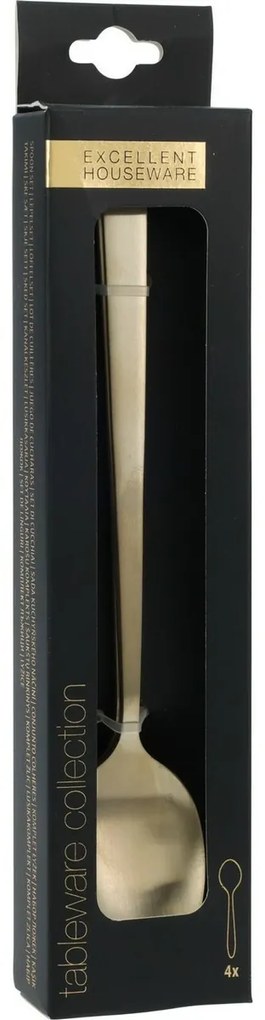 EH Súprava zlatých koktailových lyžičiek 4 ks, 18 cm, 18 cm