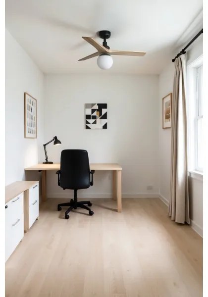 FARO 34284-11L - Stropný ventilátor KLIM S 1xE27/15W/230V borovica/čierna + DO