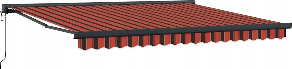 vidaXL Zrolovateľná markíza, oranžová a hnedá, 4x3 m, tkanina a hliník