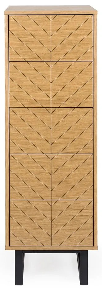 Komoda v dubovom dekore Woodman Camden Herringbone, 40 x 123 cm