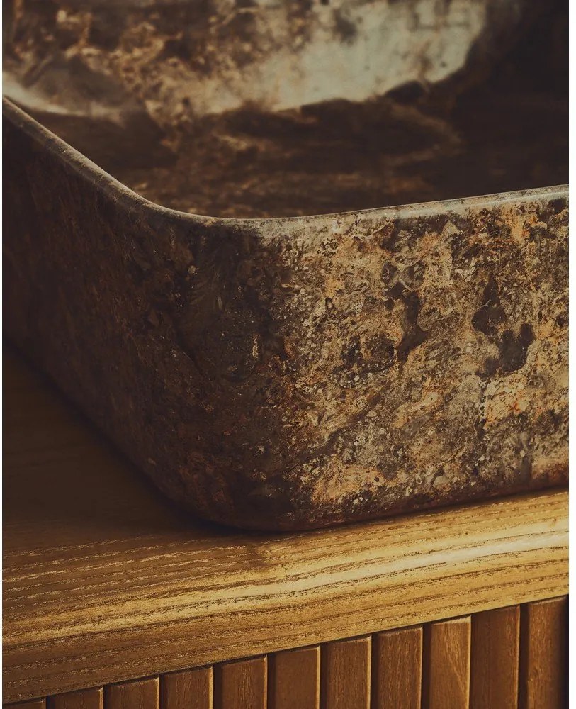 Sivé kamenné umývadlo 40x40 cm Darnen – Kave Home