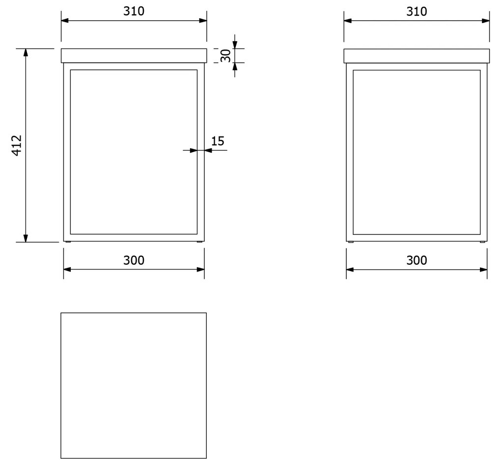 Sapho, SKA Stolička 300x410x300mm (SKA401), čierna mat/dub, SKA190