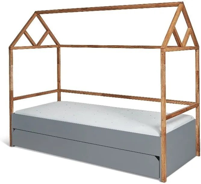 Sivá detská posteľ BELLAMY Lotta, 90 × 200 cm