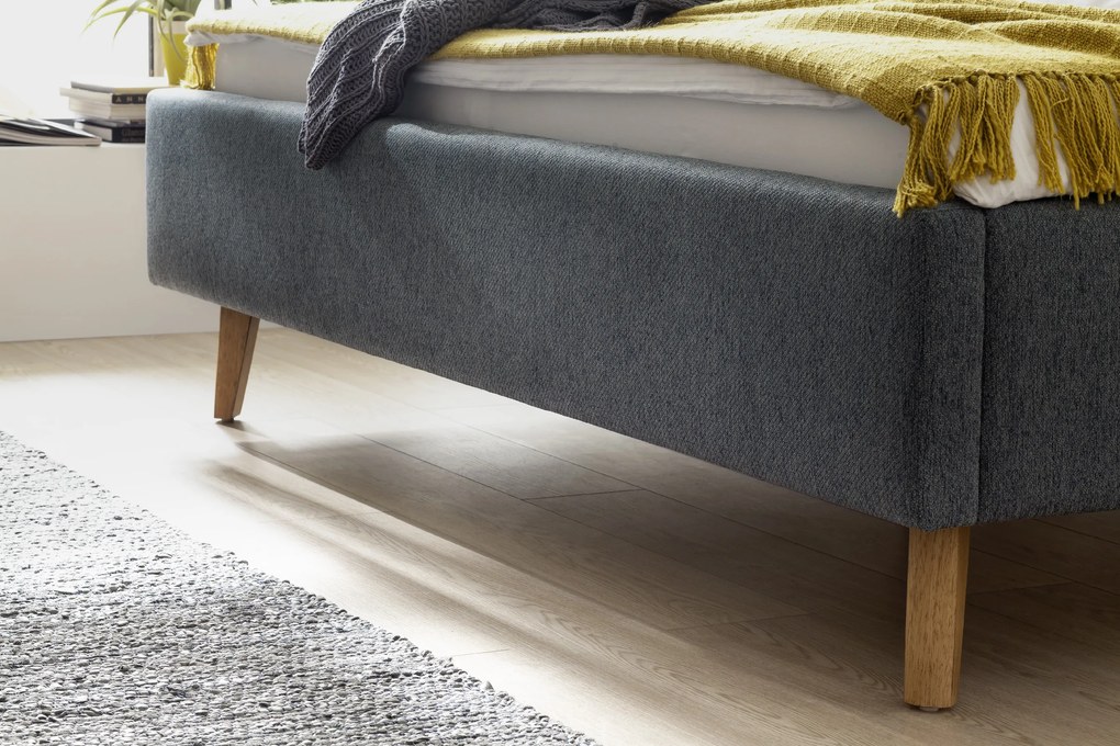 Čalúnená posteľ FRIEDA 180x200, modrá Barva: drevo