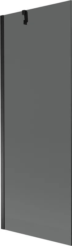 Mexen Next, vaňová zástena 1-krídlová 70 x 150 cm, fixné krídlo, 6 mm šedé sklo, čierny profil, 895-070-000-00-40-70