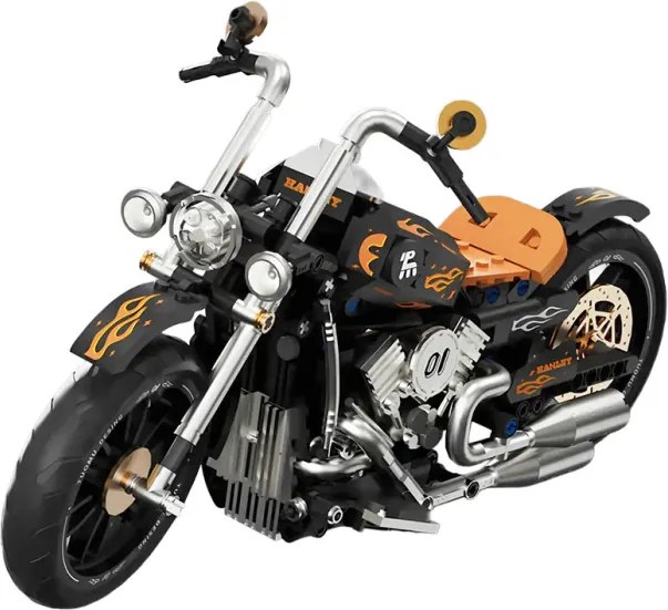 Stavebnica Čierny motocykel T1007 - 455 dielikov