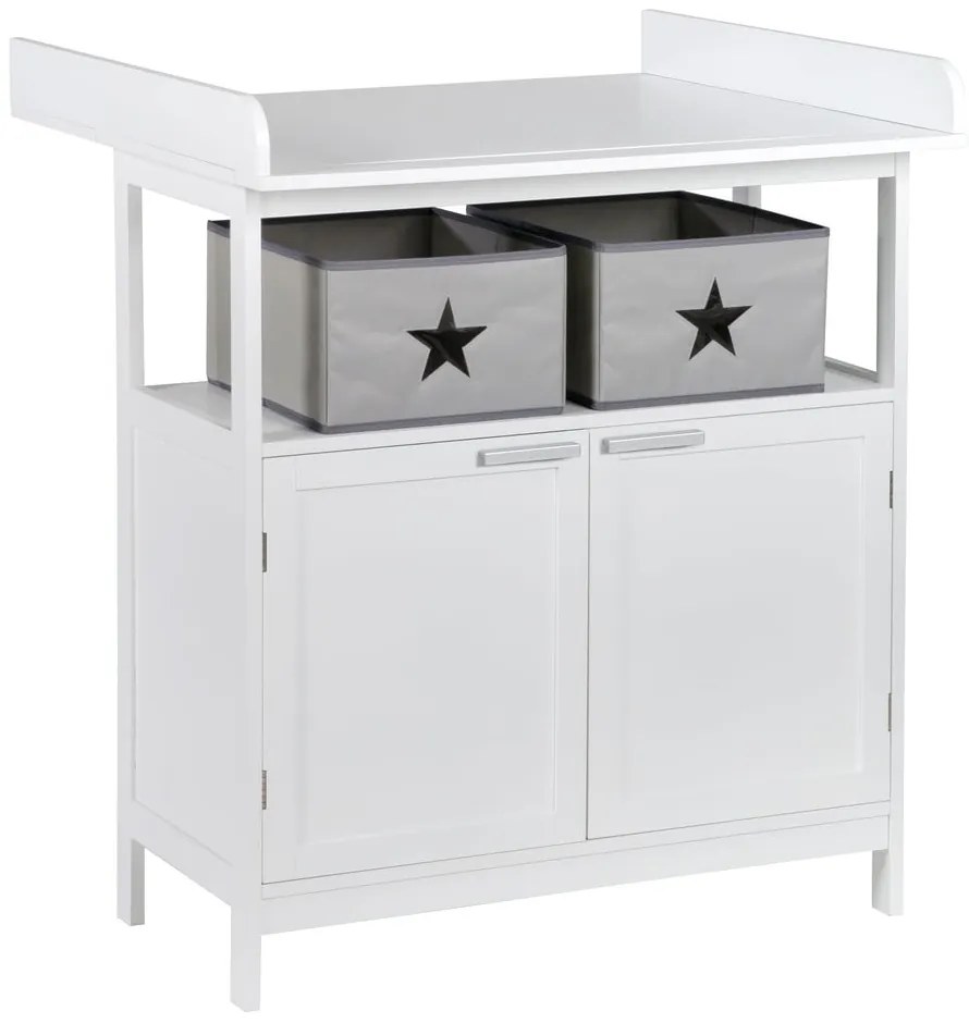 Biela detská komoda s prebaľovacím pultom 75x100x87 cm Hamburg – Roba