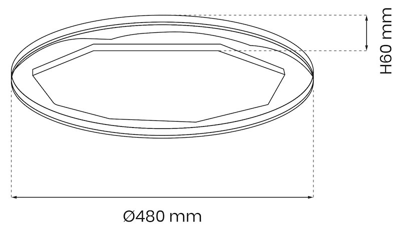 EUlight Stropné LED svietidlo Optima, 1x LED 52w, 3000-6000k, b, s ovládačom