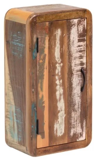 furniture-nabytek.cz - Masívna kúpeľňová nástenná skrinka Calcutta z recyklovaného dreva, lakovaná, viacfarebná – 35×20×65 cm