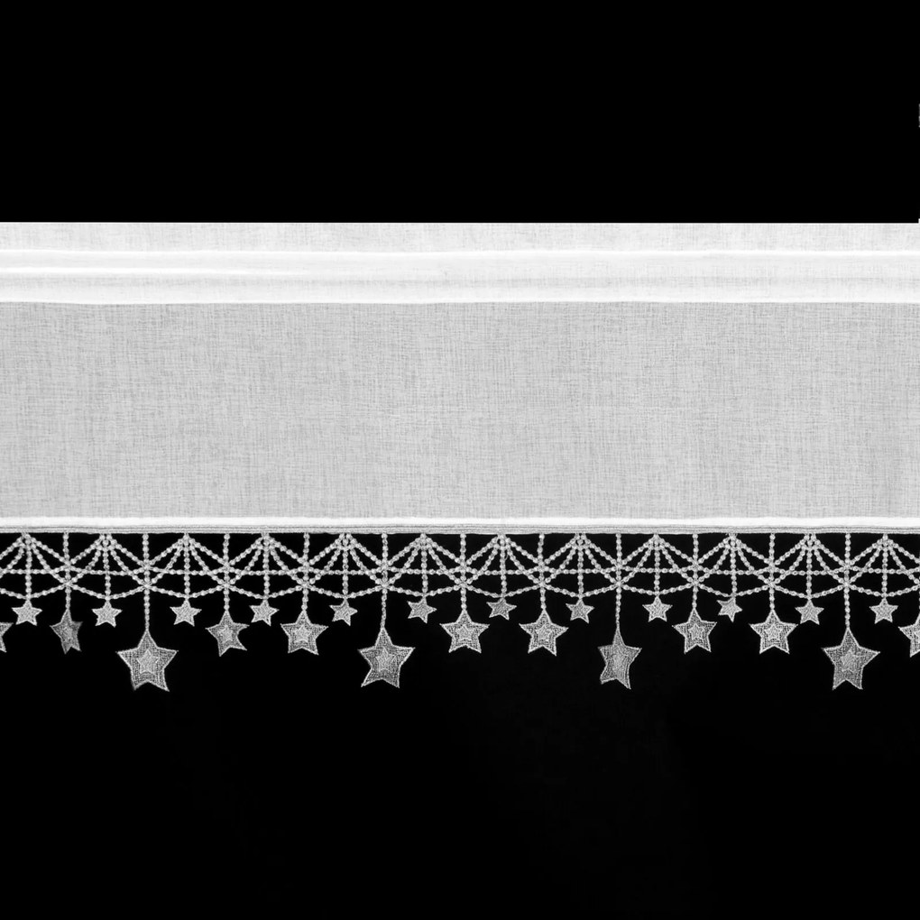 KRÁTKA VIANOČNÁ ZÁCLONA NA PÁSKE XMAS 30X150 CM HVIEZDY