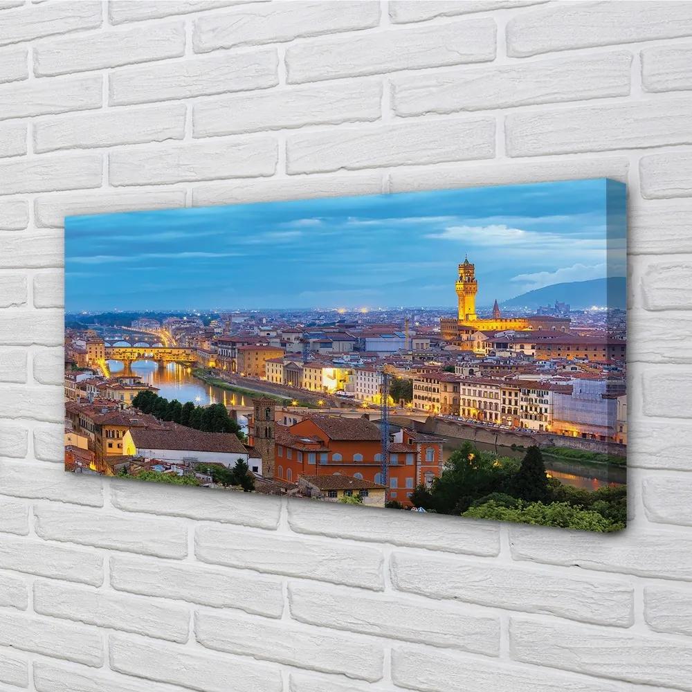 Obraz na plátne Taliansko Sunset panorama 125x50 cm