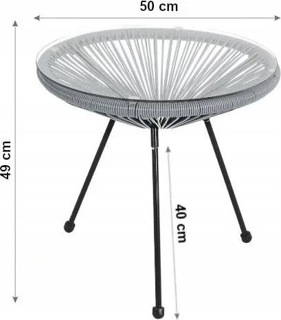 Záhradný stolík ACAPULCO - šedý