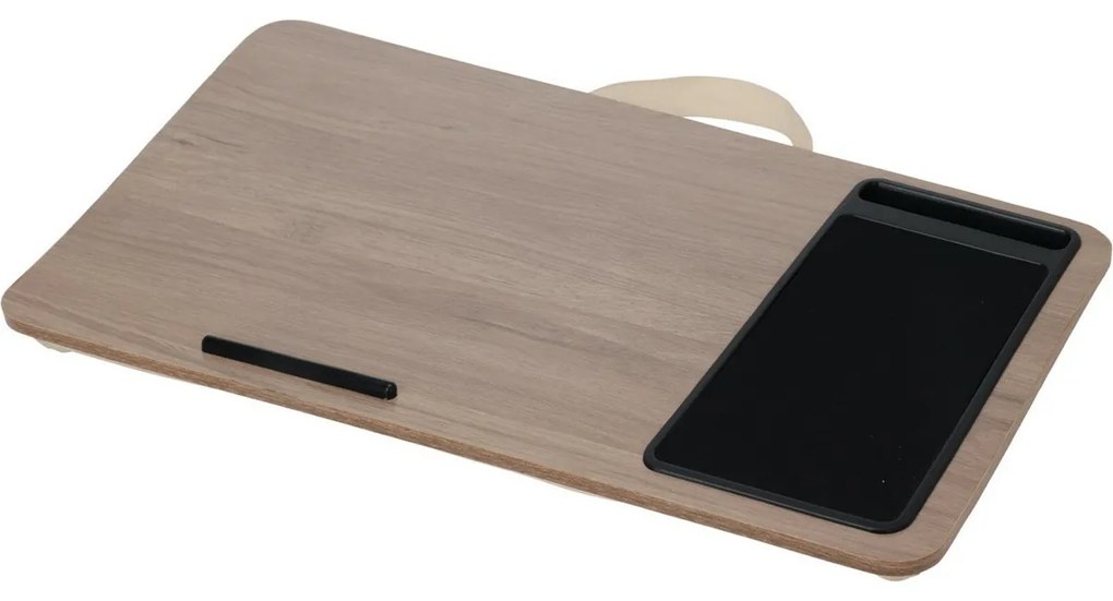 Príručný stolík na notebook, hnedá, 57,5 x, 4 x 30,5 cm, MDF