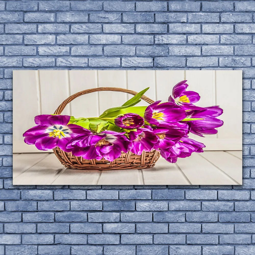 Obraz plexi Kvety v košíku 120x60 cm
