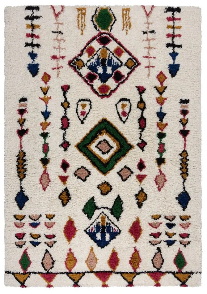 Krémový ručne tkaný vlnený koberec 160x230 cm Moroccan Fes – Flair Rugs