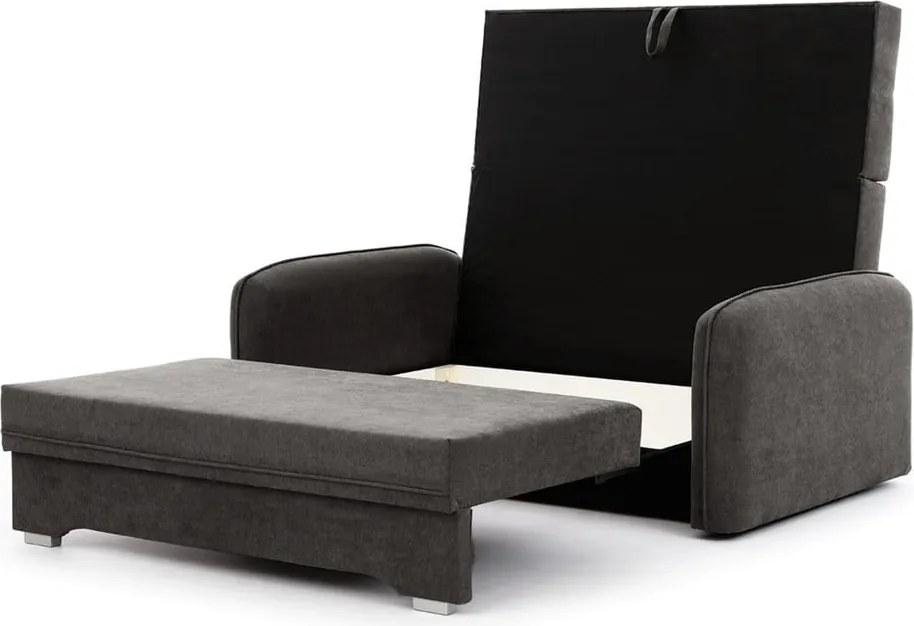 Tmavosivá ženilková rozkladacia/s úložným priestorom pohovka 155 cm Laine – ELTAP