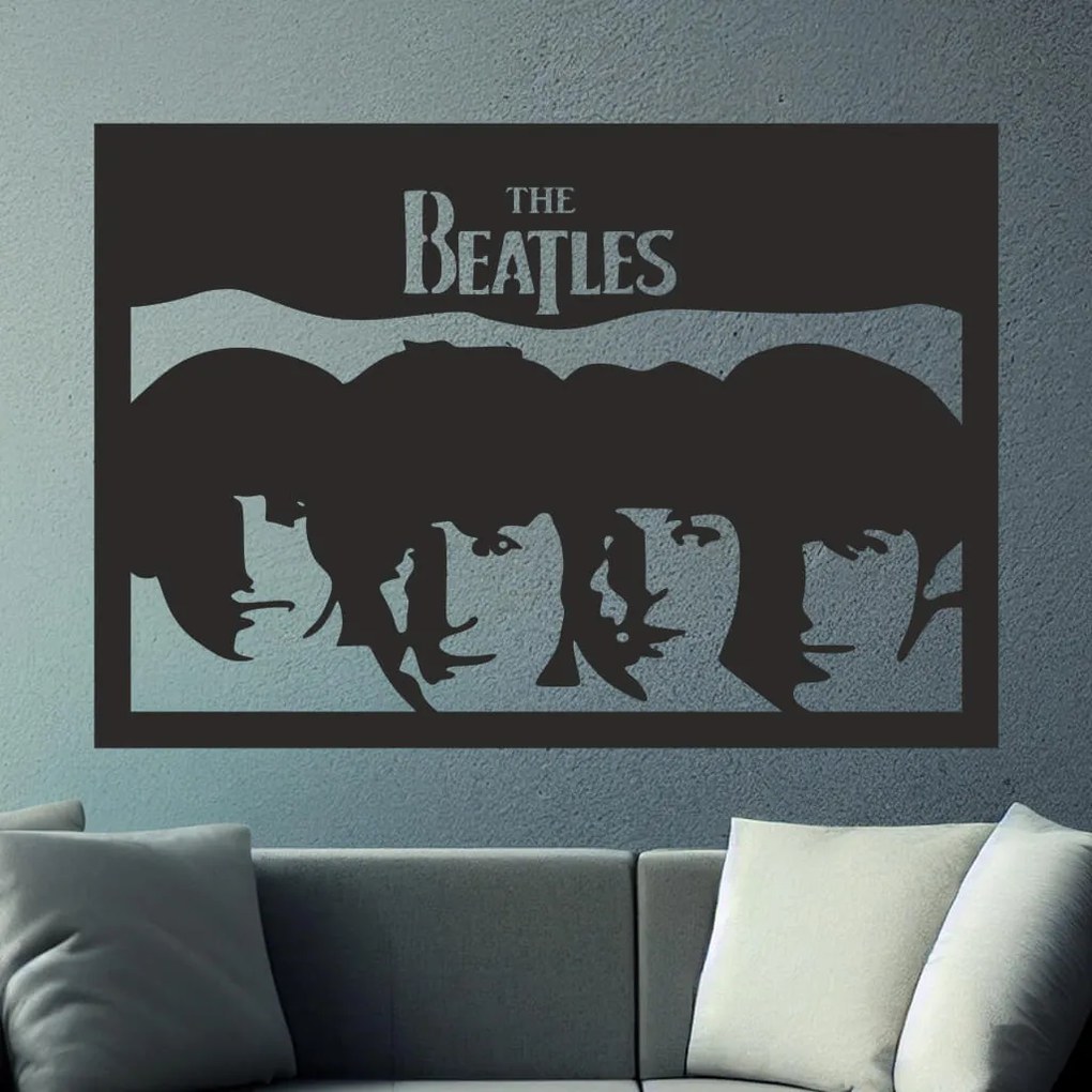 Veselá Stena Samolepka The Beatles Farba: šedá, Veľkosť: 80 x 55 cm