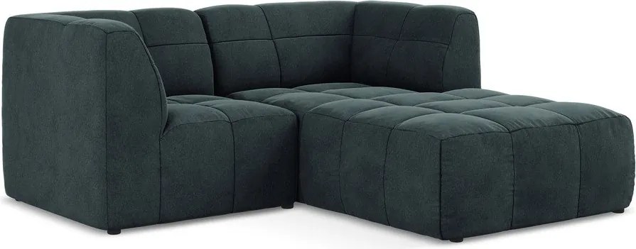 Modrá zamatová rohová pohovka (pravý roh/s leňoškou) Aloha – Makamii