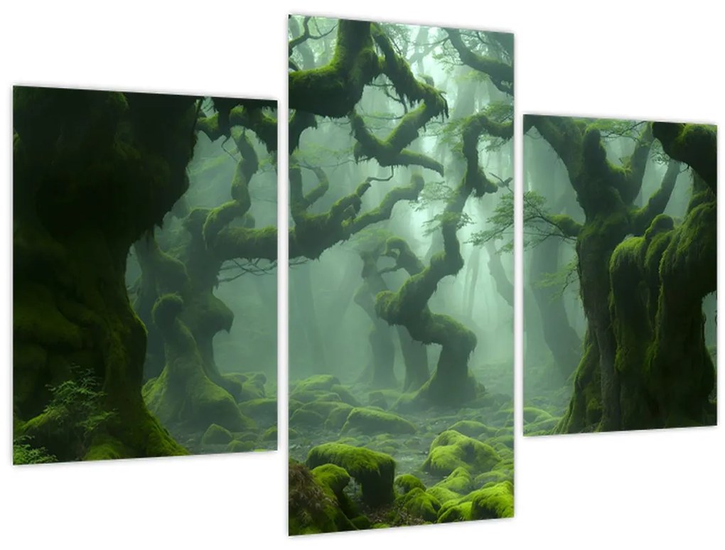 Obraz - Les prerastený machom (90x60 cm)