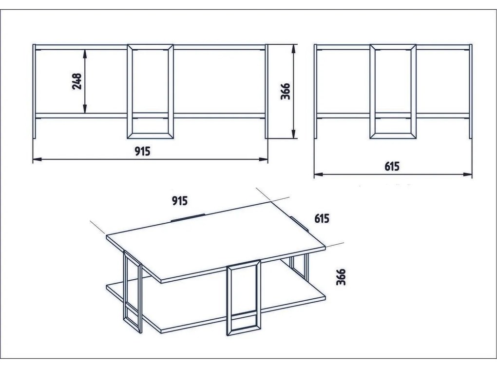 Konferenčný stolík Polka White and Gold