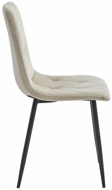 Jedálenská stolička LIBRA zamatová béžová / čierne nohy