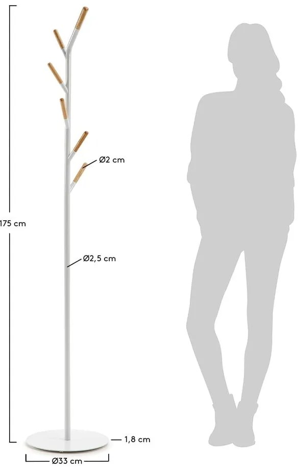 Biely vešiak na kabáty Kave Home Bren