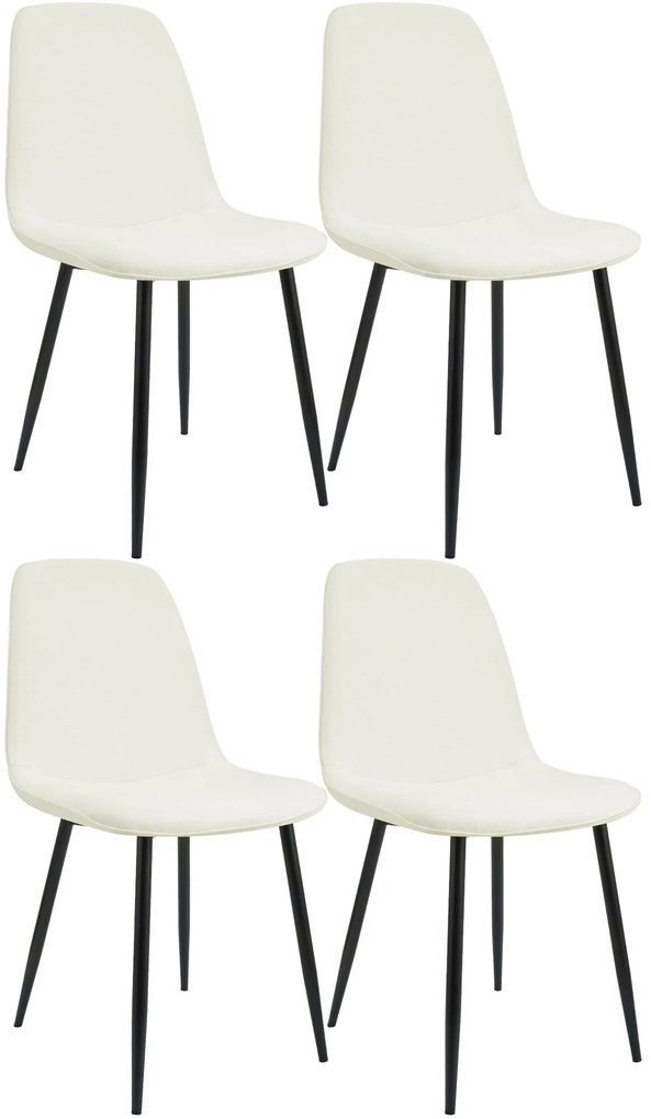 Sada 4 ks jedálenskej stoličky Maryam látka - krémová
