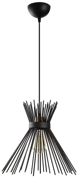 Luster na lanku KIRPI 1xE27/40W/230V čierna