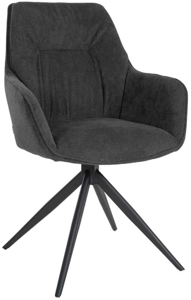 Jedálenská stolička Jules - látka - Tmavo sivá