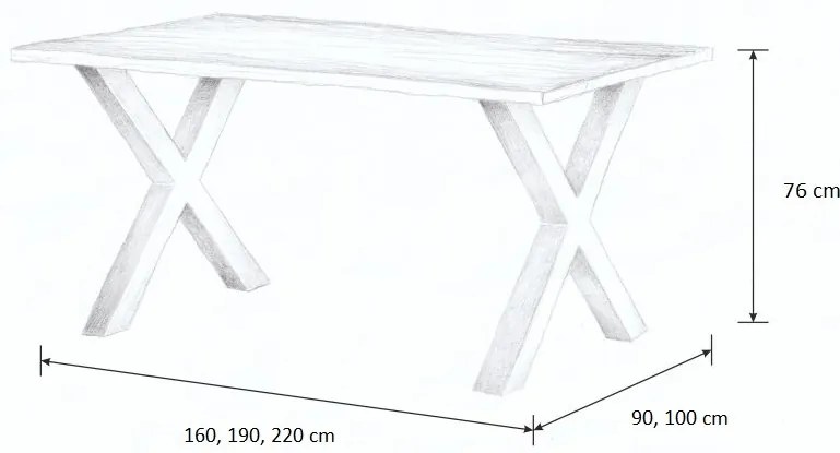 Wooded Jedálenský stôl Kingston z masívu DUB 190x90x76cm