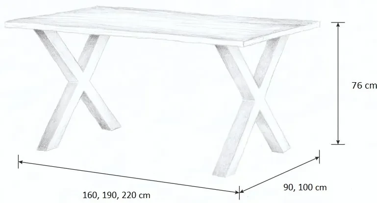 Wooded Jedálenský stôl Kingston z masívu DUB 220x100x76cm