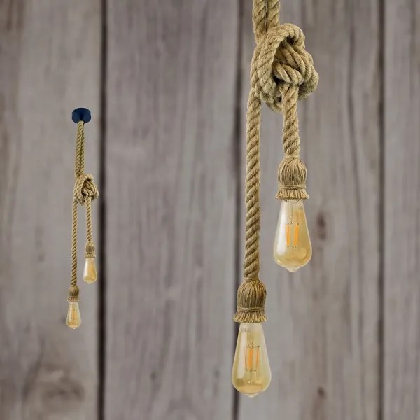 LED Luster na lanku ROPE 2xE27/10W/230V